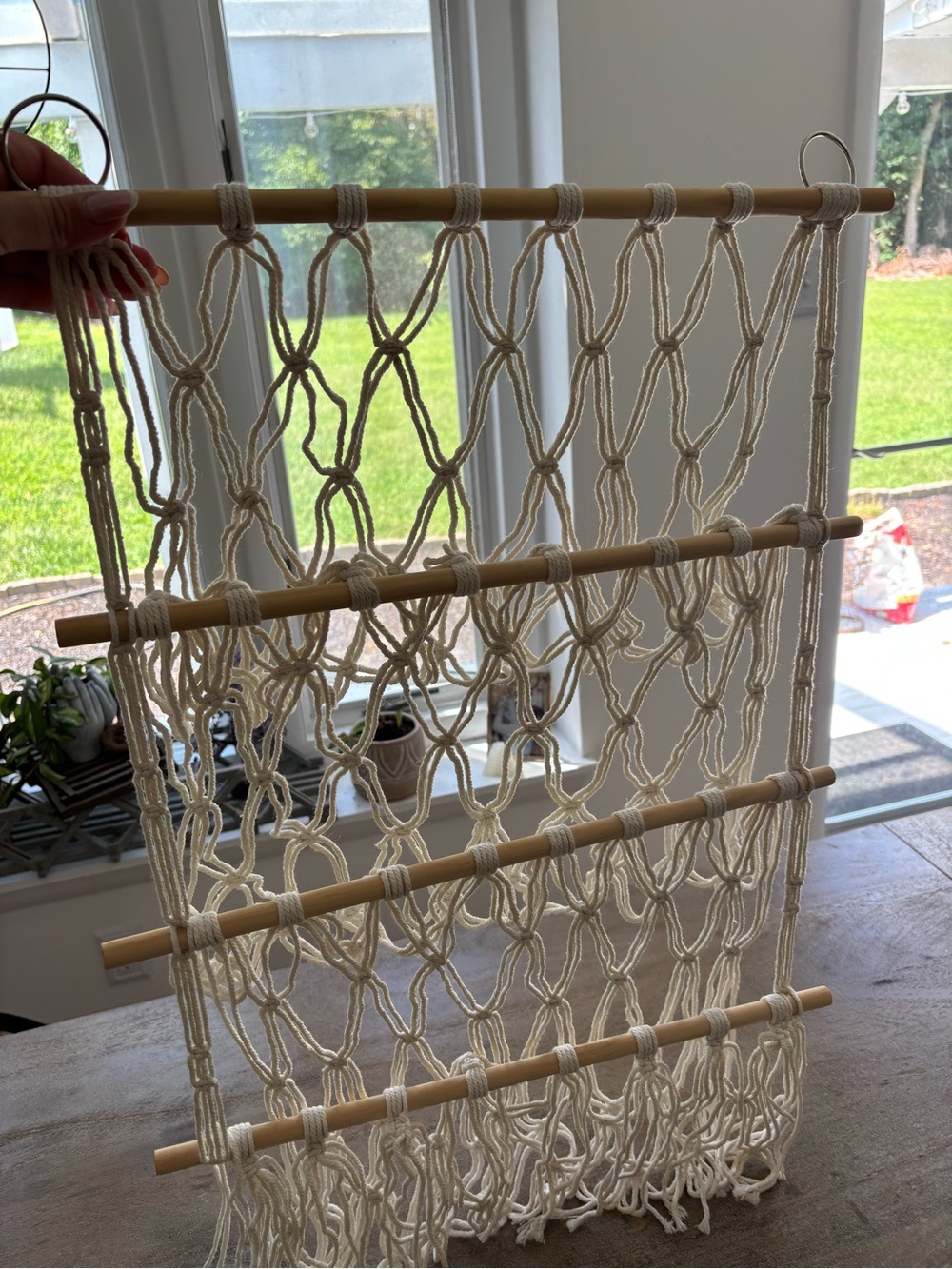 Handmade Macramé Wall Hanging for stuffed animals - Cream